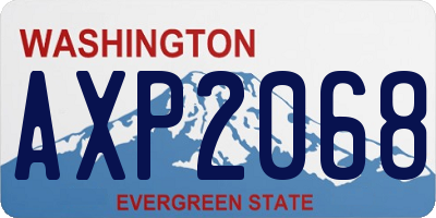 WA license plate AXP2068