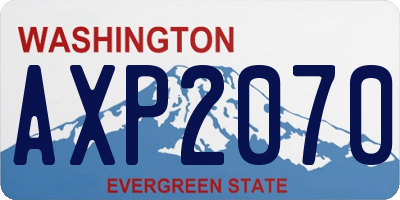 WA license plate AXP2070