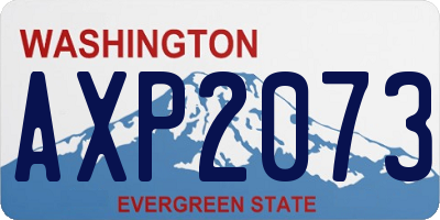 WA license plate AXP2073