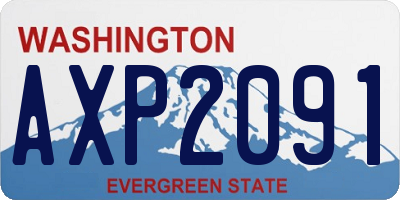 WA license plate AXP2091