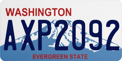 WA license plate AXP2092