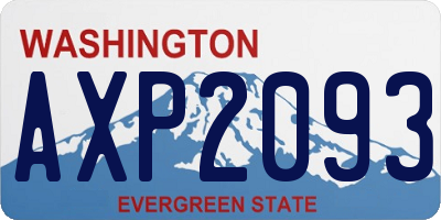WA license plate AXP2093
