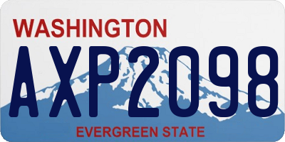 WA license plate AXP2098
