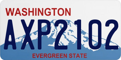 WA license plate AXP2102