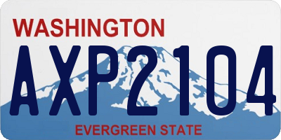 WA license plate AXP2104