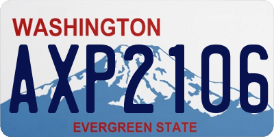 WA license plate AXP2106