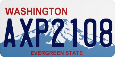 WA license plate AXP2108