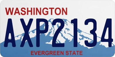 WA license plate AXP2134