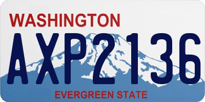 WA license plate AXP2136