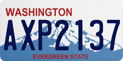WA license plate AXP2137