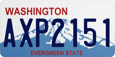 WA license plate AXP2151