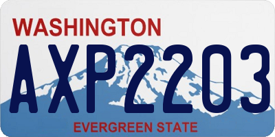 WA license plate AXP2203