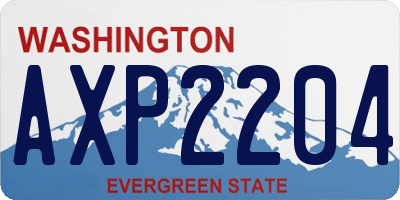 WA license plate AXP2204