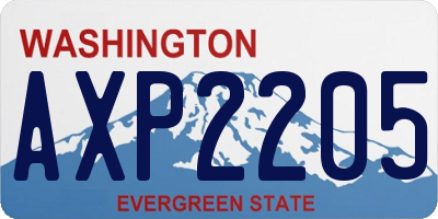 WA license plate AXP2205