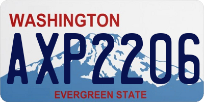 WA license plate AXP2206