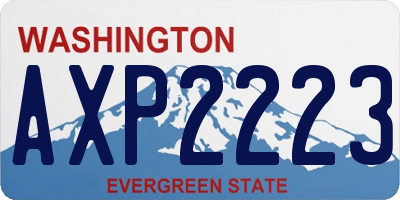 WA license plate AXP2223