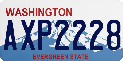 WA license plate AXP2228