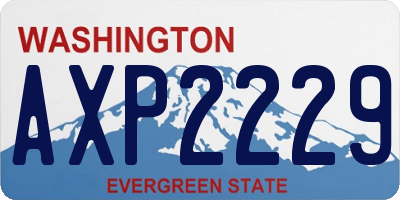 WA license plate AXP2229