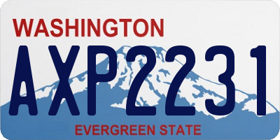 WA license plate AXP2231