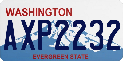 WA license plate AXP2232
