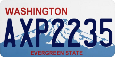 WA license plate AXP2235