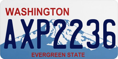 WA license plate AXP2236