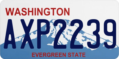 WA license plate AXP2239
