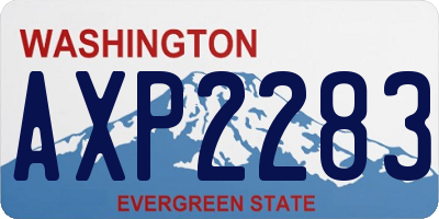 WA license plate AXP2283