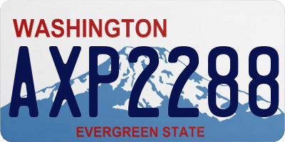 WA license plate AXP2288