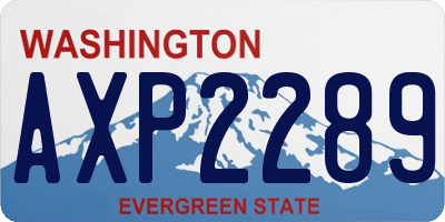 WA license plate AXP2289