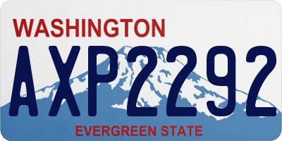 WA license plate AXP2292