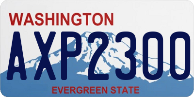 WA license plate AXP2300