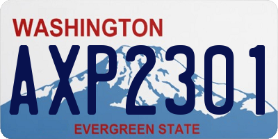 WA license plate AXP2301