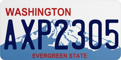 WA license plate AXP2305