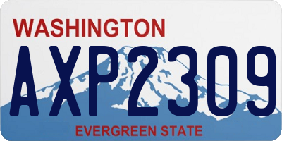 WA license plate AXP2309