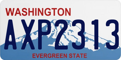 WA license plate AXP2313