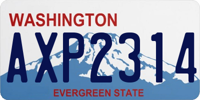 WA license plate AXP2314