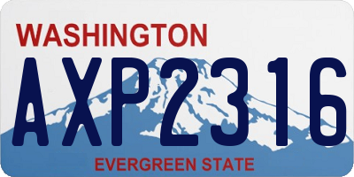WA license plate AXP2316