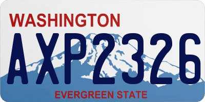WA license plate AXP2326