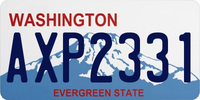WA license plate AXP2331