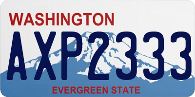 WA license plate AXP2333