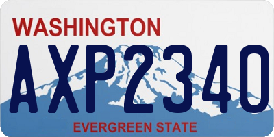 WA license plate AXP2340