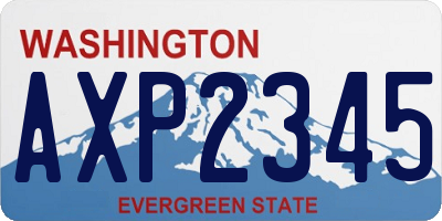 WA license plate AXP2345