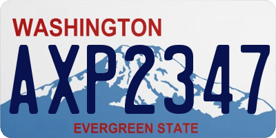 WA license plate AXP2347