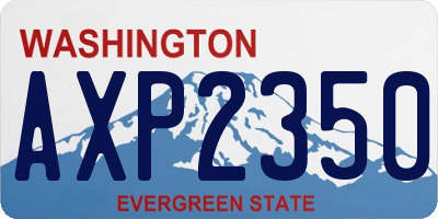 WA license plate AXP2350
