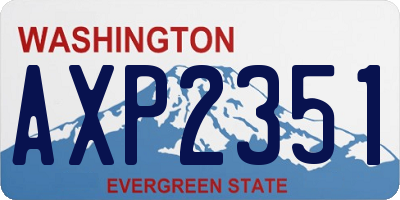 WA license plate AXP2351