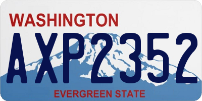WA license plate AXP2352