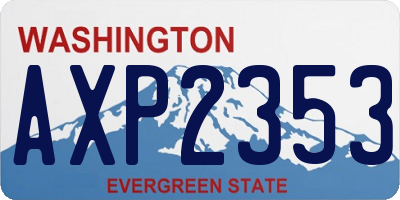 WA license plate AXP2353