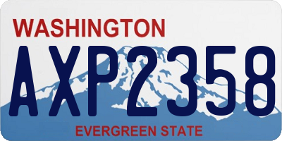 WA license plate AXP2358