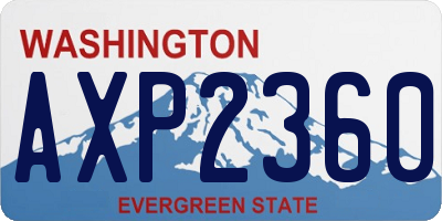 WA license plate AXP2360